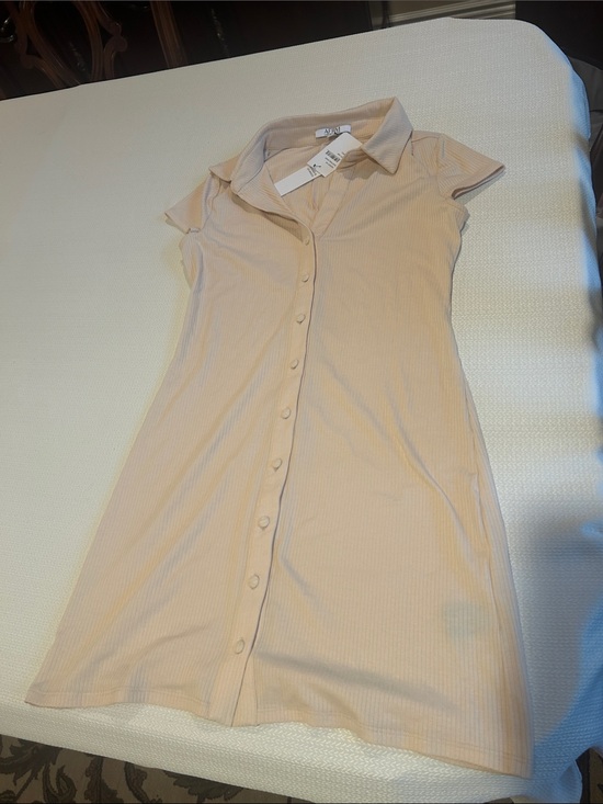 AFRM Dresses & Skirts - AFRM Beige Button-Front Polo Dress